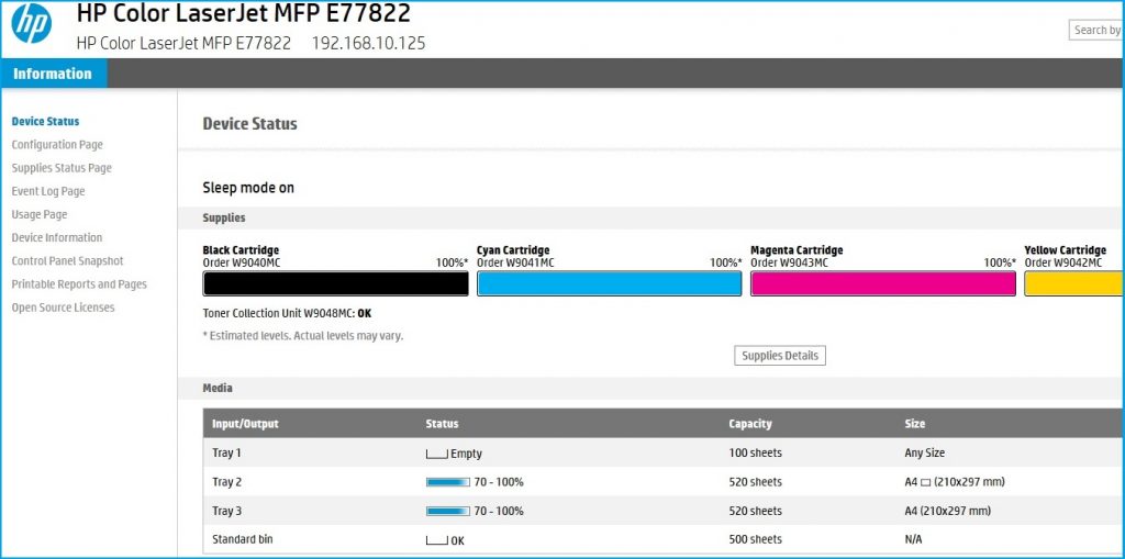 Remote EWS Access on HP Printers