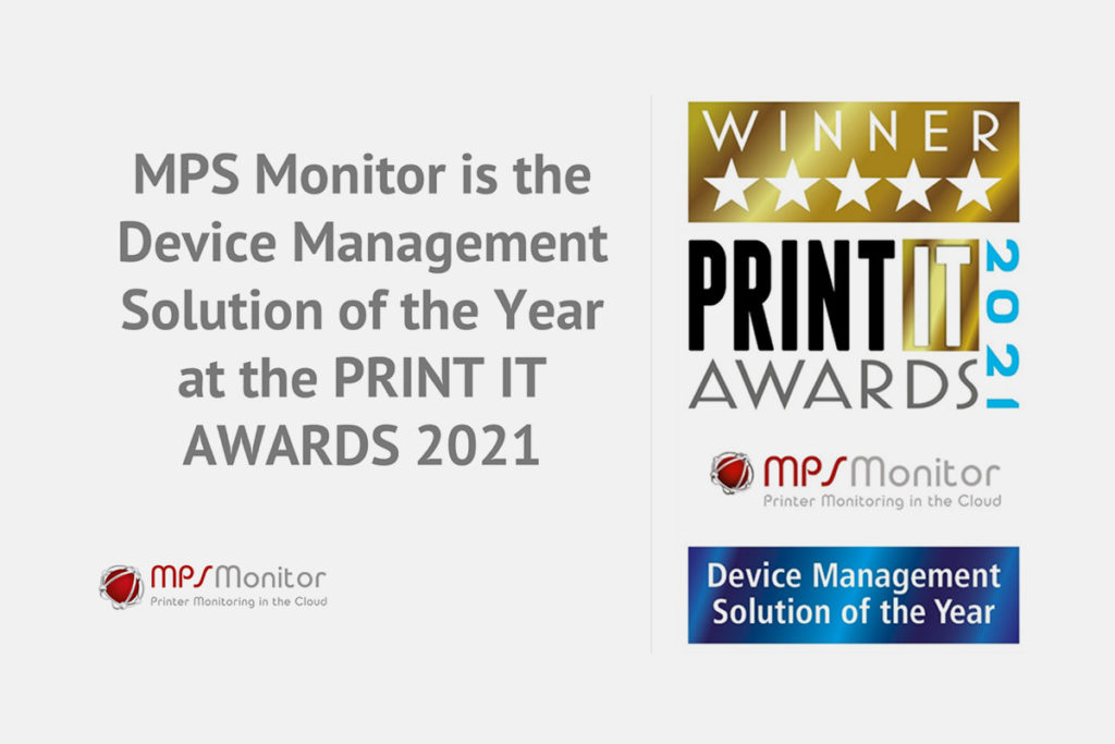 MPS Monitor is the Device Management Solution of the Year at the PRINT IT AWARDS 2021