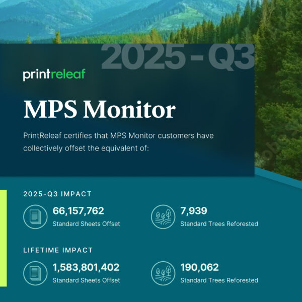 PrintReleaf Lifetime Impact Q3 MPS Monitor